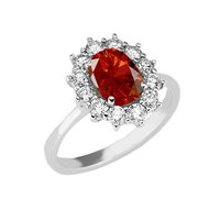 Anello Gazzola Gioielli Donna in Oro bianco Rubino 1.73 Ct AN-1433-8-1-13-R-OV-N8X6-G-SI - AN-1433-8-1-13-R-OV-N8X6-G-SI